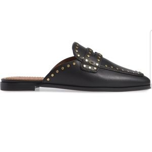 Coach Fiona Stud Leather Loafer Slide